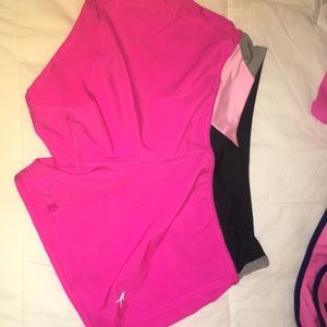 Pink running shorts